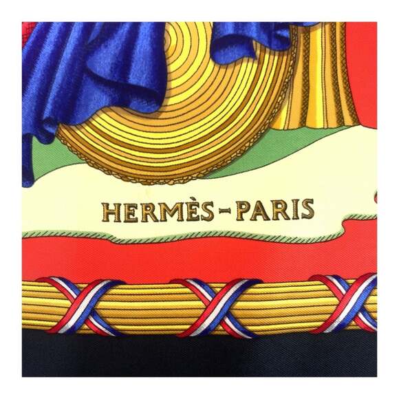 HERMES Black Silk Scarf - Picture 6 of 6